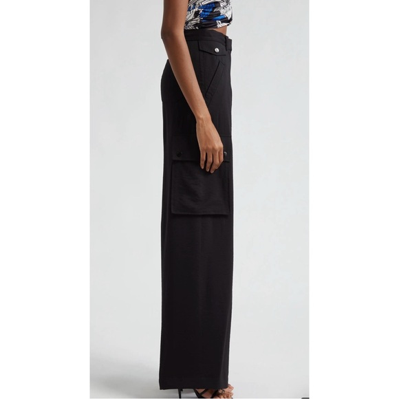 RAMY BROOK Emil Black High Waist Wide-Leg Cargo Pants - Picture 5 of 9